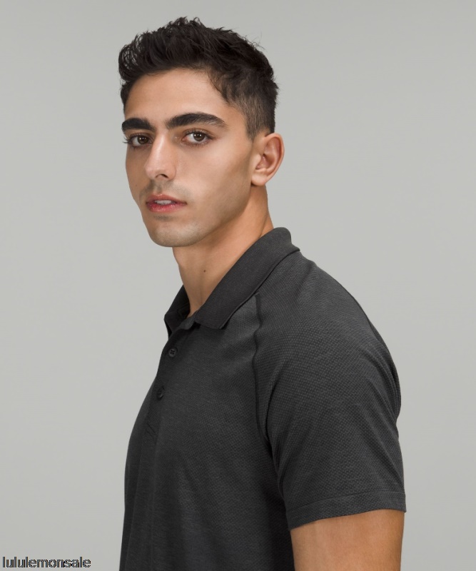 Lululemon Verkauf DELULU738 | Metal Vent Tech Poloshirt 20 Deep Carbon